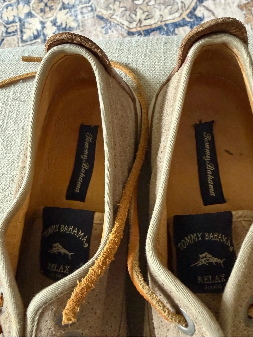 Tommy Bahama perforated suede